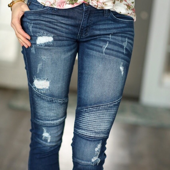 KanCan | Moto Distressed Skinny Jeans - Picture 5 of 7